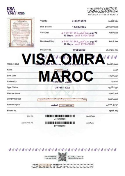 VISA SAUDIA OMRA MAROC