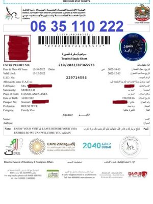 visa dubaï prix